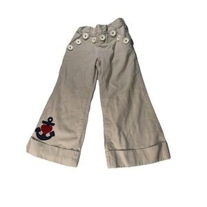GYMBOREE Girl Khaki Flare Leg Cuff Pants Size 3